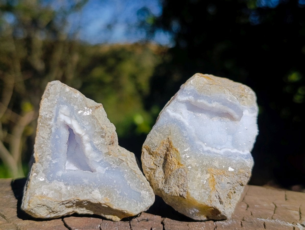 Natural Blue Lace Agate Geode Specimens x 24 From Nsanje, Malawi - Toprock Gemstones and Minerals 