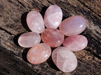 Polished Gemmy Rose Quartz Palm Stones x 24 From Madagascar - Toprock Gemstones and Minerals 