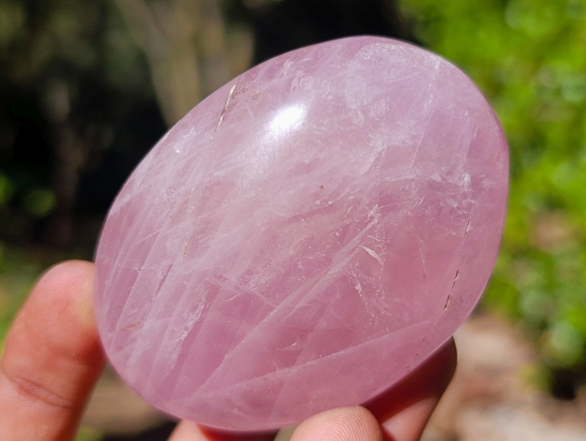 Polished Gemmy Rose Quartz Palm Stones x 24 From Madagascar - Toprock Gemstones and Minerals 