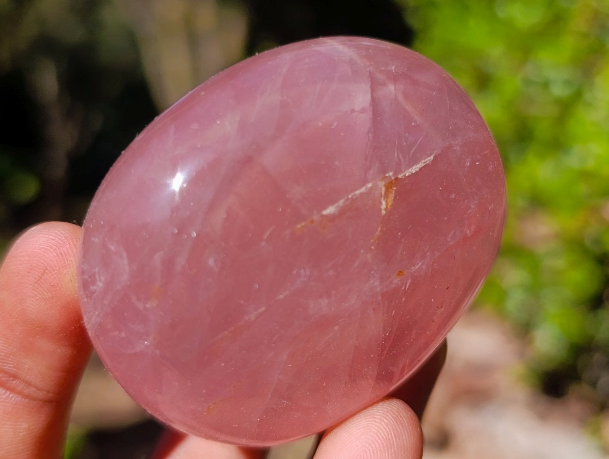 Polished Gemmy Rose Quartz Palm Stones x 24 From Madagascar - Toprock Gemstones and Minerals 