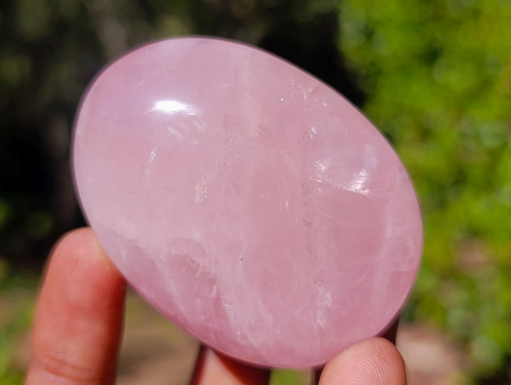 Polished Gemmy Rose Quartz Palm Stones x 24 From Madagascar - Toprock Gemstones and Minerals 