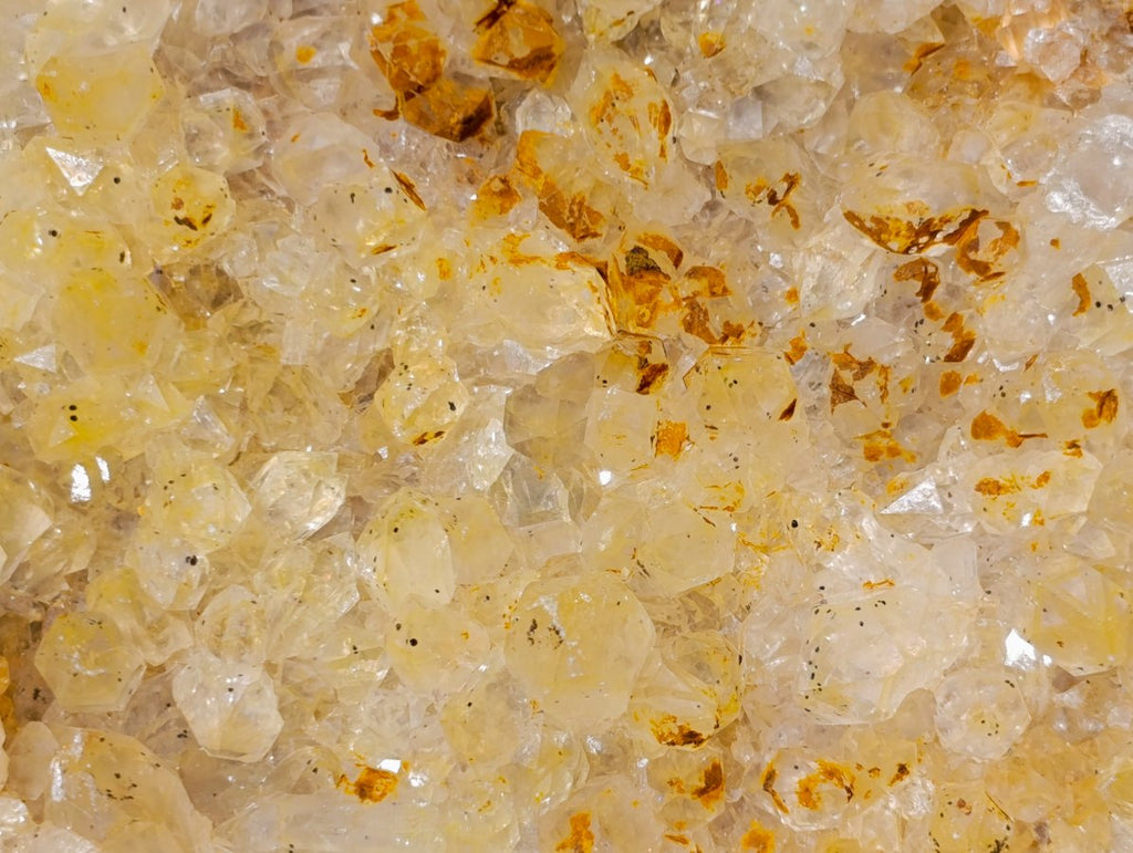 Natural Golden Limonite Quartz Clusters with Black Goethite Inclusions x 2 From Solwezi, Zambia - Toprock Gemstones and Minerals 