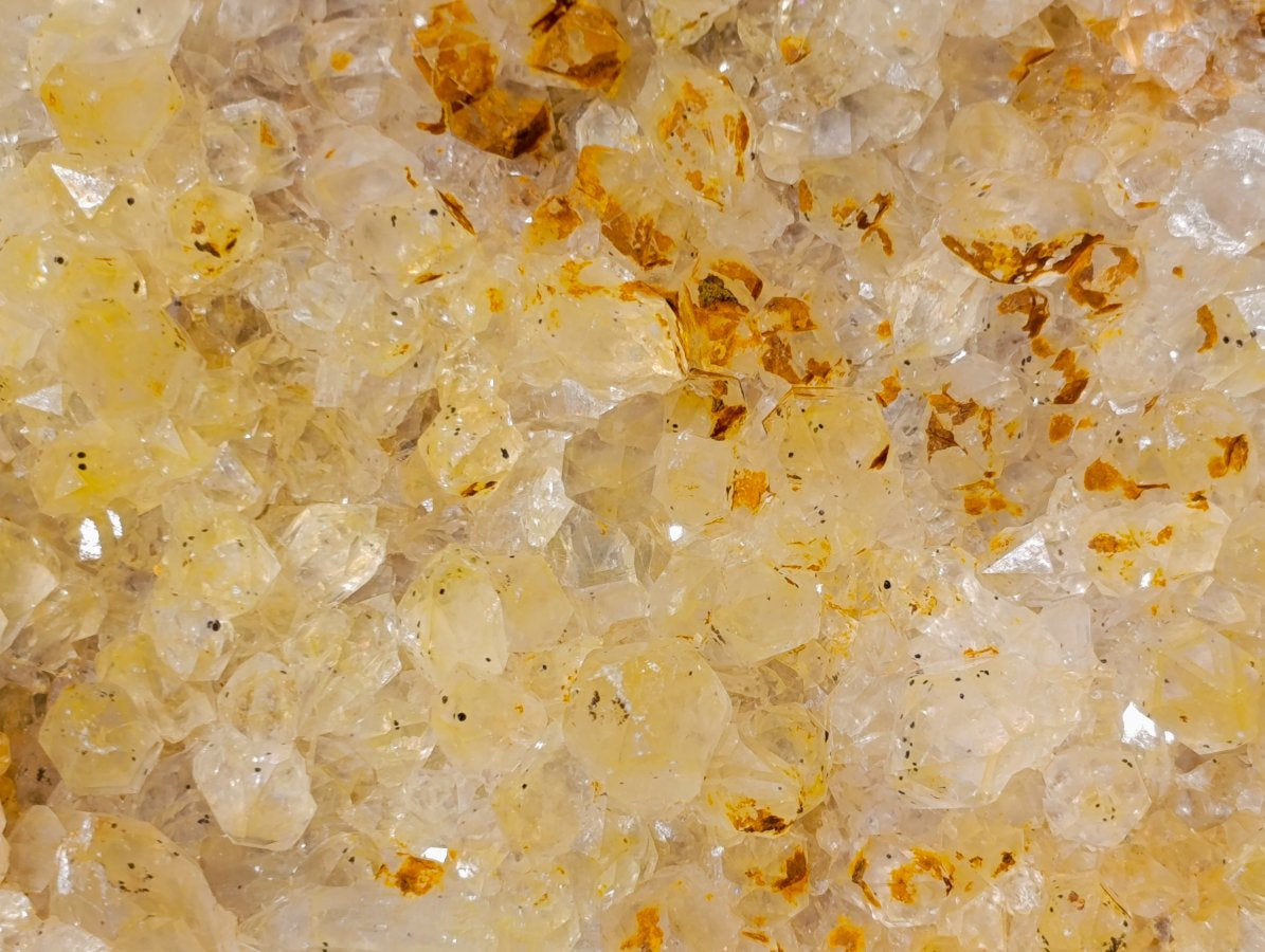 Natural Golden Limonite Quartz Clusters with Black Goethite Inclusions x 2 From Solwezi, Zambia - Toprock Gemstones and Minerals 