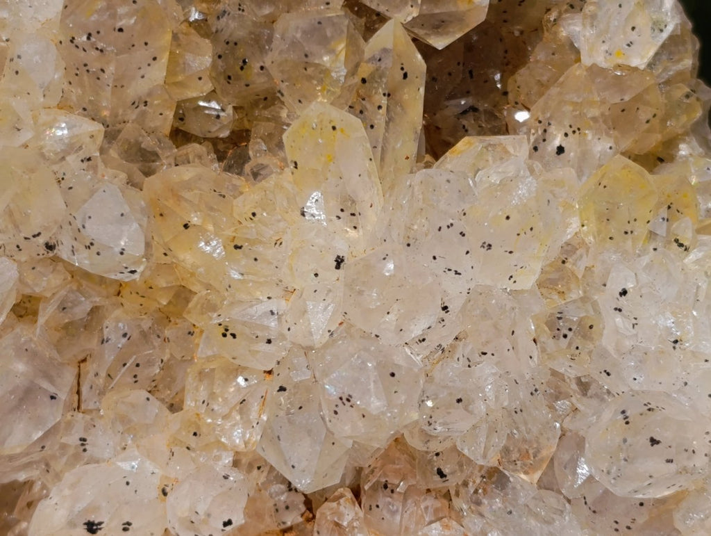 Natural Golden Limonite Quartz Clusters with Black Goethite Inclusions x 2 From Solwezi, Zambia - Toprock Gemstones and Minerals 