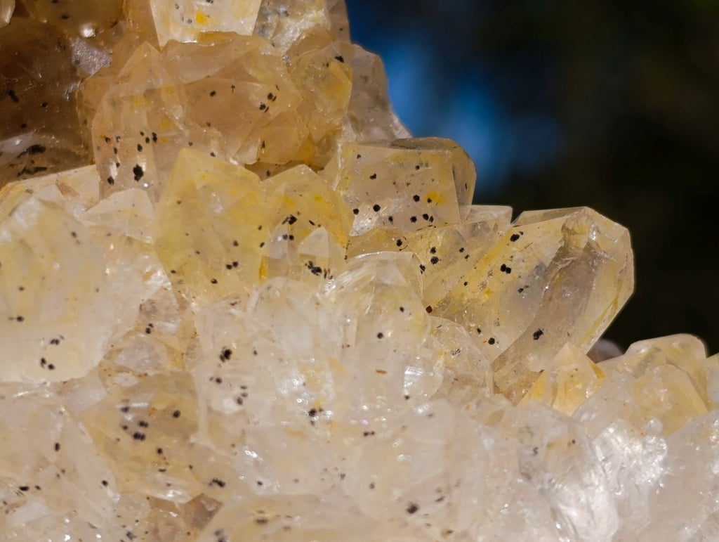Natural Golden Limonite Quartz Clusters with Black Goethite Inclusions x 2 From Solwezi, Zambia - Toprock Gemstones and Minerals 