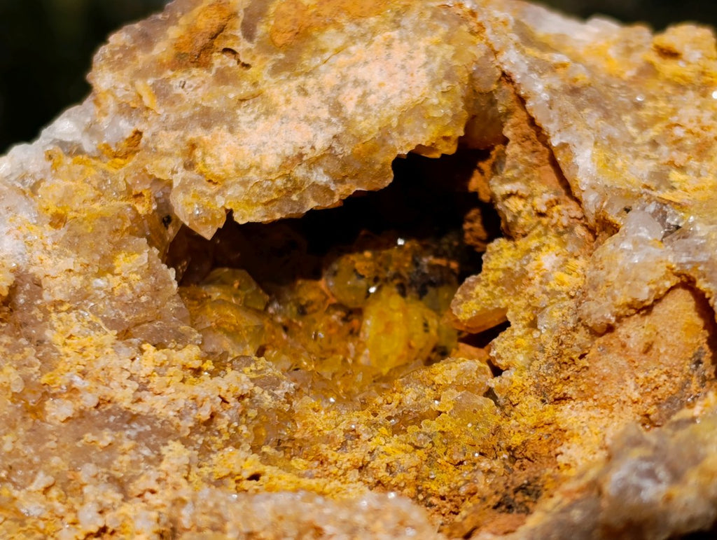 Natural Golden Limonite Quartz Clusters with Black Goethite Inclusions x 2 From Solwezi, Zambia - Toprock Gemstones and Minerals 
