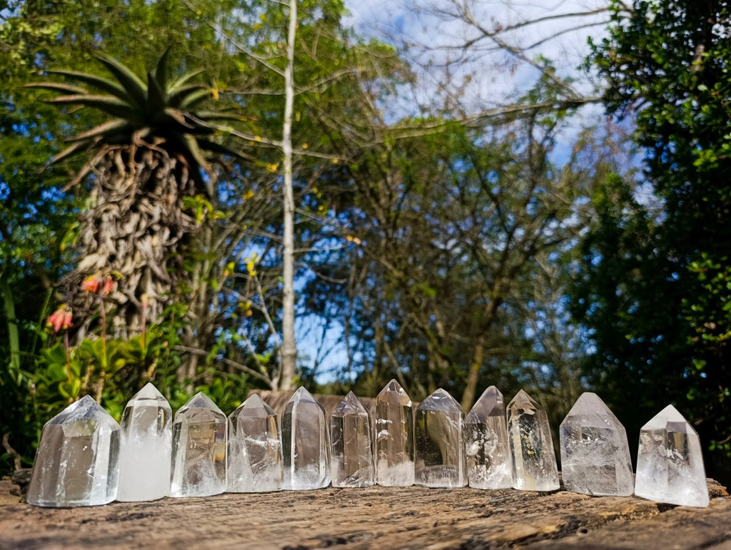 Polished Clear Quartz Display Crystals x 12 From Madagascar - Toprock Gemstones and Minerals 