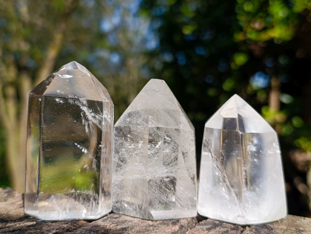 Polished Clear Quartz Display Crystals x 12 From Madagascar - Toprock Gemstones and Minerals 