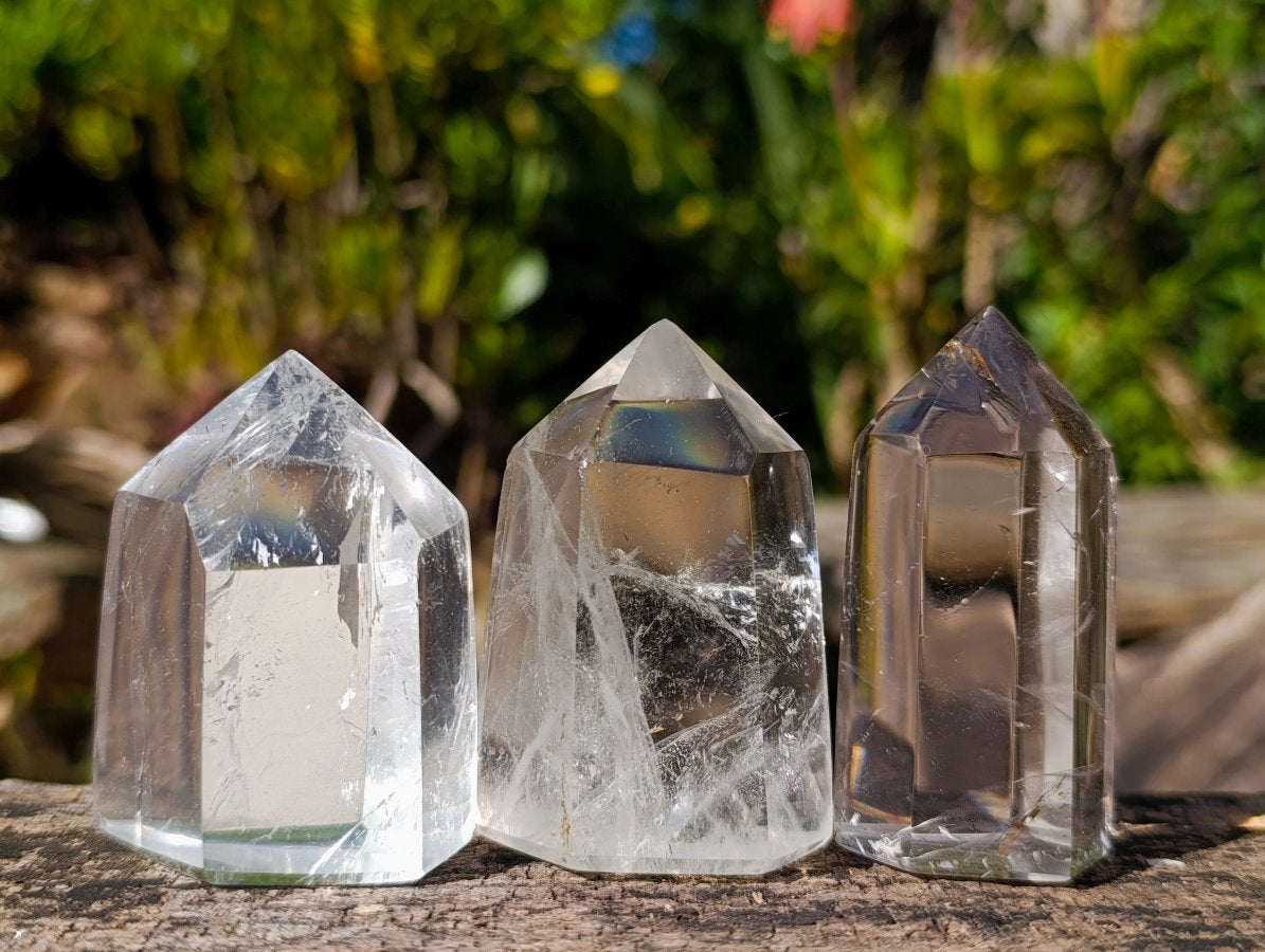 Polished Clear Quartz Display Crystals x 12 From Madagascar - Toprock Gemstones and Minerals 