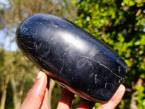 Polished Large Black Tourmaline Standing Display Piece x 1 From Madagascar - Toprock Gemstones and Minerals 