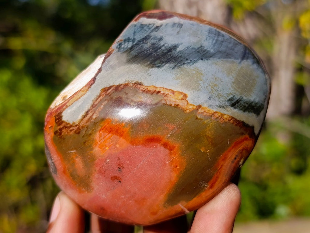 Polished On One Side Polychrome Jasper Nodules x 6 From NW Coast, Madagascar - Toprock Gemstones and Minerals 