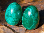 Polished Large Flower Banded Malachite Gemstone Eggs x 5 From Congo - Toprock Gemstones and Minerals 