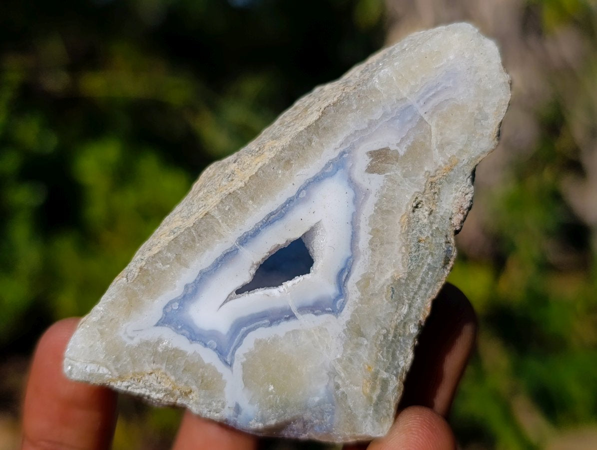 Polished On One Side Blue Lace Agate Geodes x 24 From Nsanje, Malawi - Toprock Gemstones and Minerals 