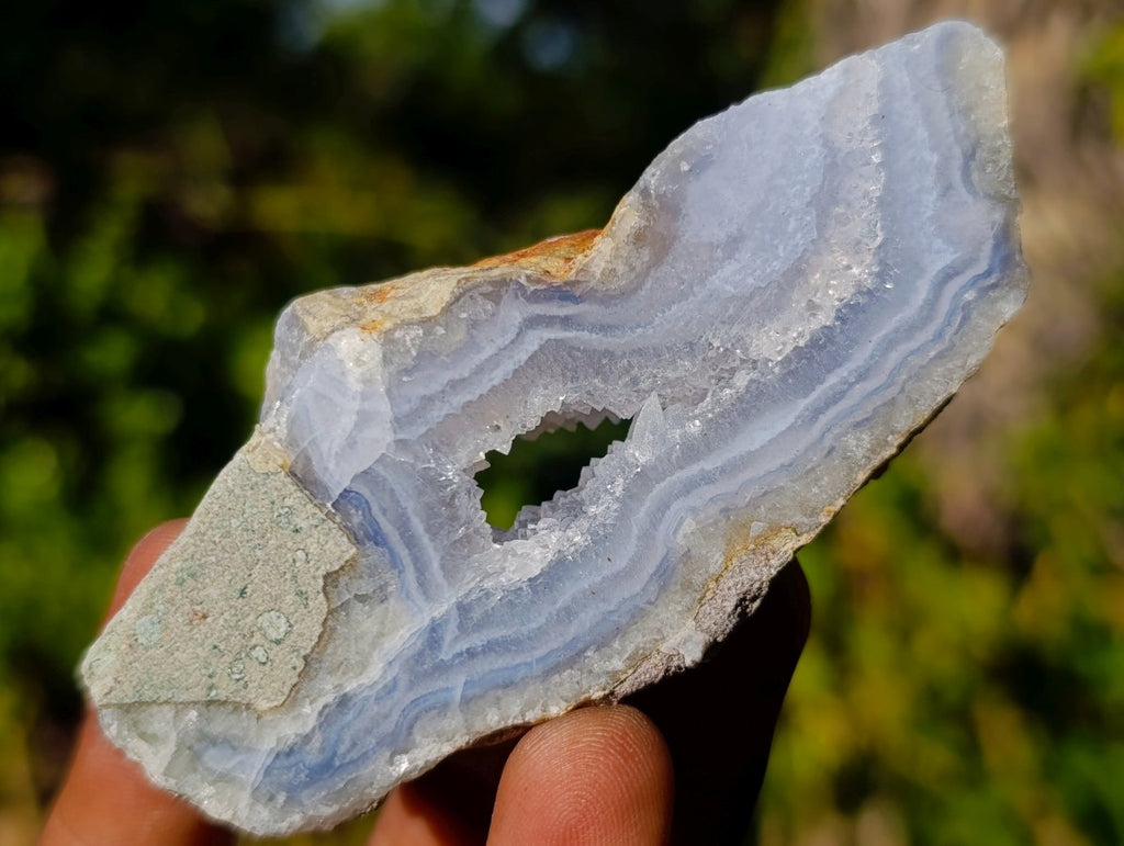 Polished On One Side Blue Lace Agate Geodes x 24 From Nsanje, Malawi - Toprock Gemstones and Minerals 