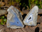 Polished On One Side Blue Lace Agate Geodes x 24 From Nsanje, Malawi - Toprock Gemstones and Minerals 