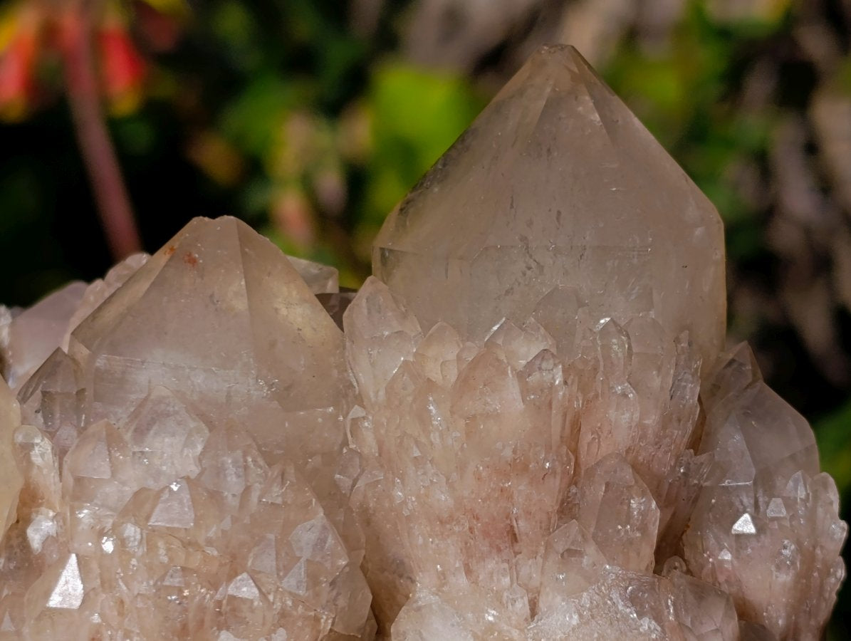 Natural Cascading White Phantom Smokey Luena Quartz Clusters x 2 From Luena, Congo - Toprock Gemstones and Minerals 
