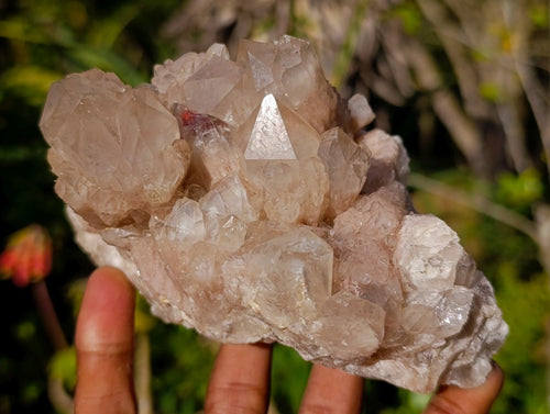 Natural Cascading White Phantom Smokey Luena Quartz Clusters x 2 From Luena, Congo - Toprock Gemstones and Minerals 
