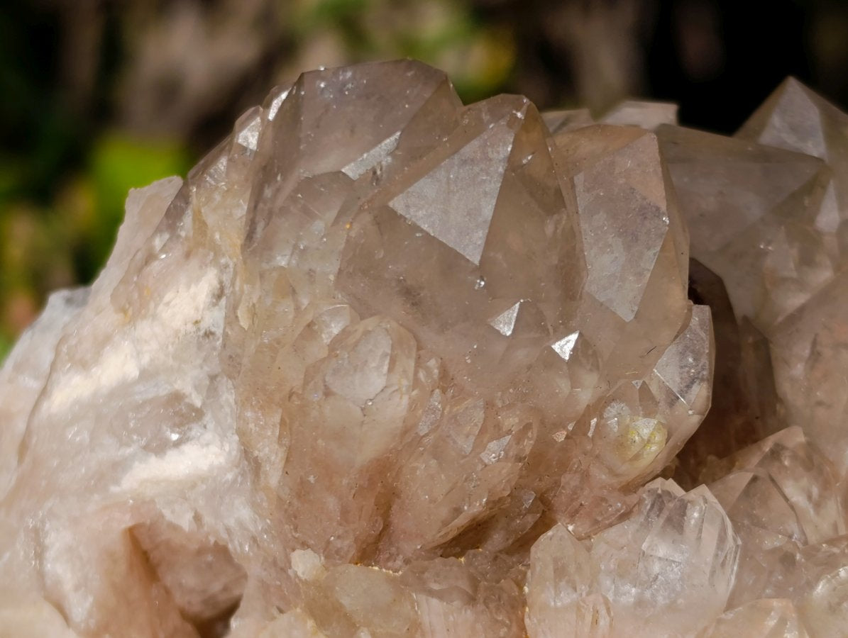 Natural Cascading White Phantom Smokey Luena Quartz Clusters x 2 From Luena, Congo - Toprock Gemstones and Minerals 