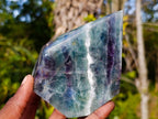 Polished Watermelon Fluorite Crystal Points x 2 From Uis, Namibia - Toprock Gemstones and Minerals 