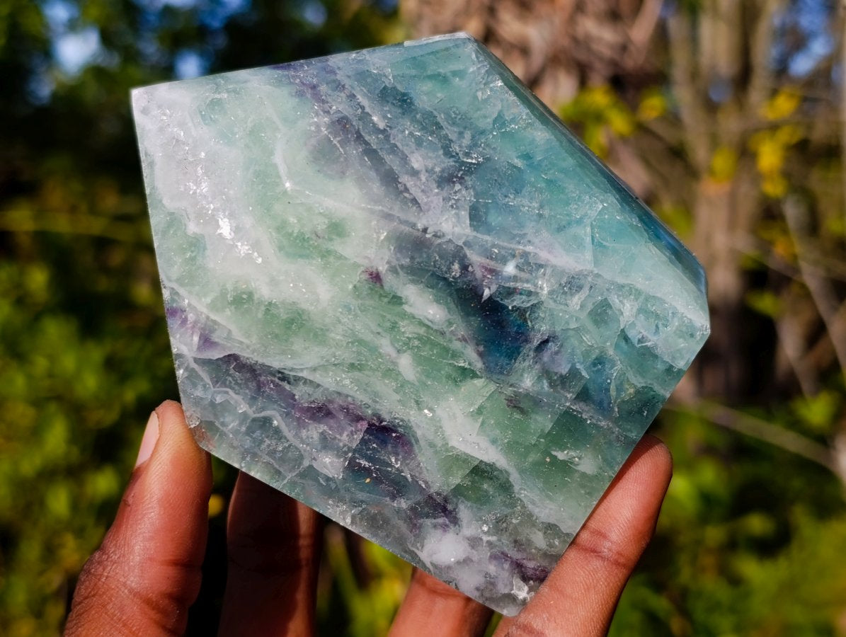 Polished Watermelon Fluorite Crystal Points x 2 From Uis, Namibia - Toprock Gemstones and Minerals 
