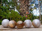 Polished Banded Agate Spheres x 5 From Madagascar - Toprock Gemstones and Minerals 