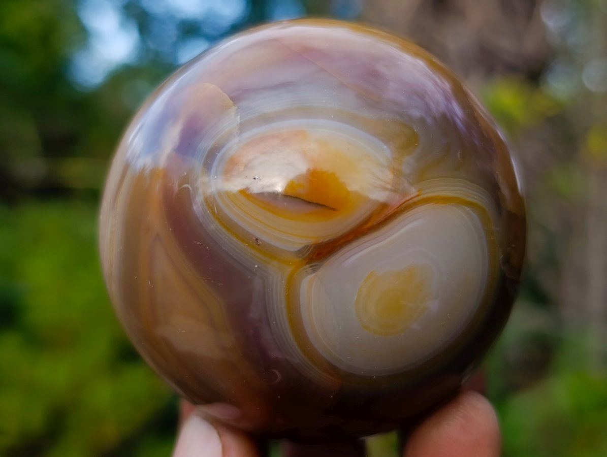 Polished Banded Agate Spheres x 5 From Madagascar - Toprock Gemstones and Minerals 