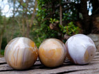 Polished Banded Agate Spheres x 5 From Madagascar - Toprock Gemstones and Minerals 