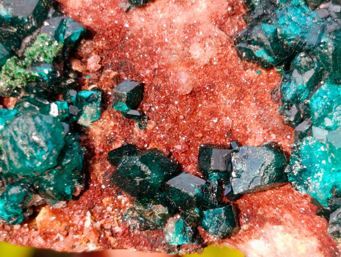 Natural Dioptase on Dolomite Specimens x 4 From Likasi, Congo - Toprock Gemstones and Minerals 