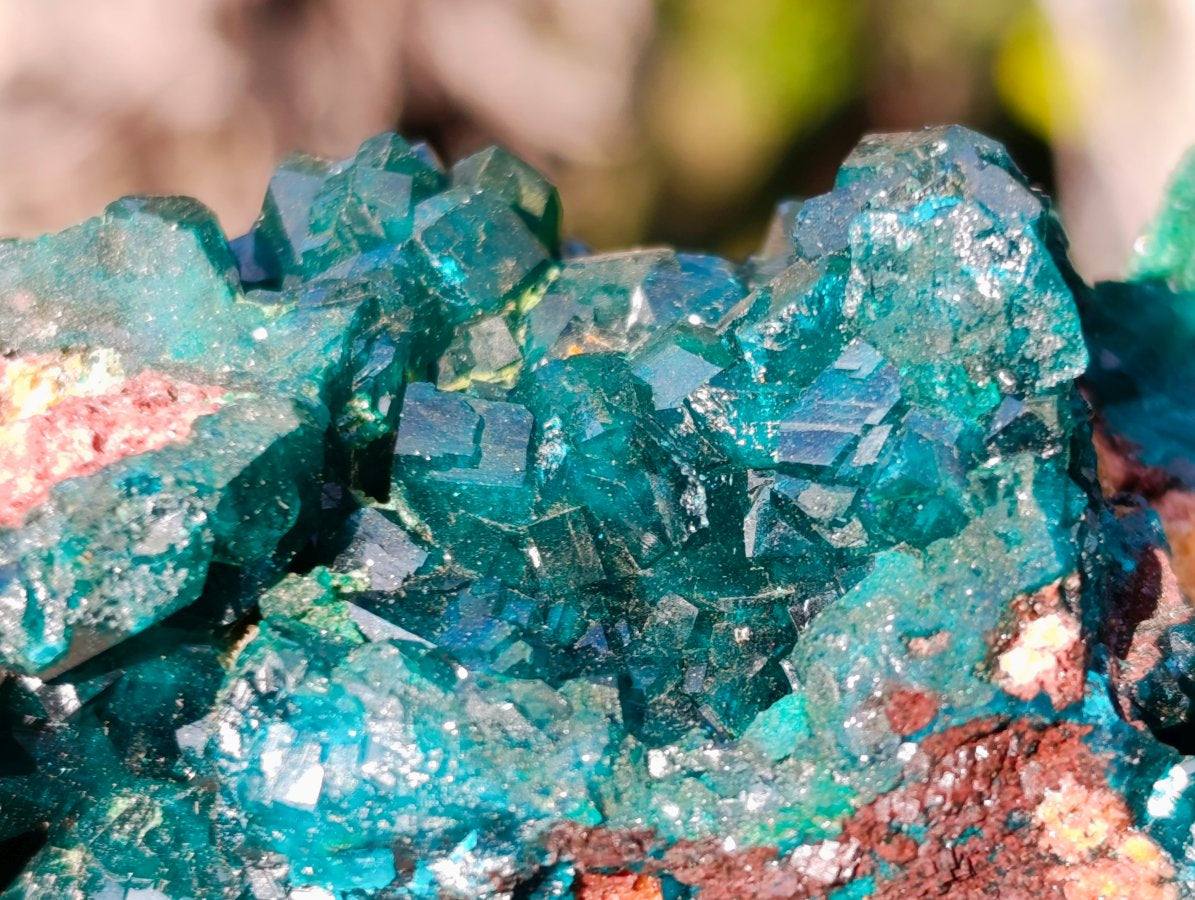 Natural Dioptase on Dolomite Specimens x 4 From Likasi, Congo - Toprock Gemstones and Minerals 