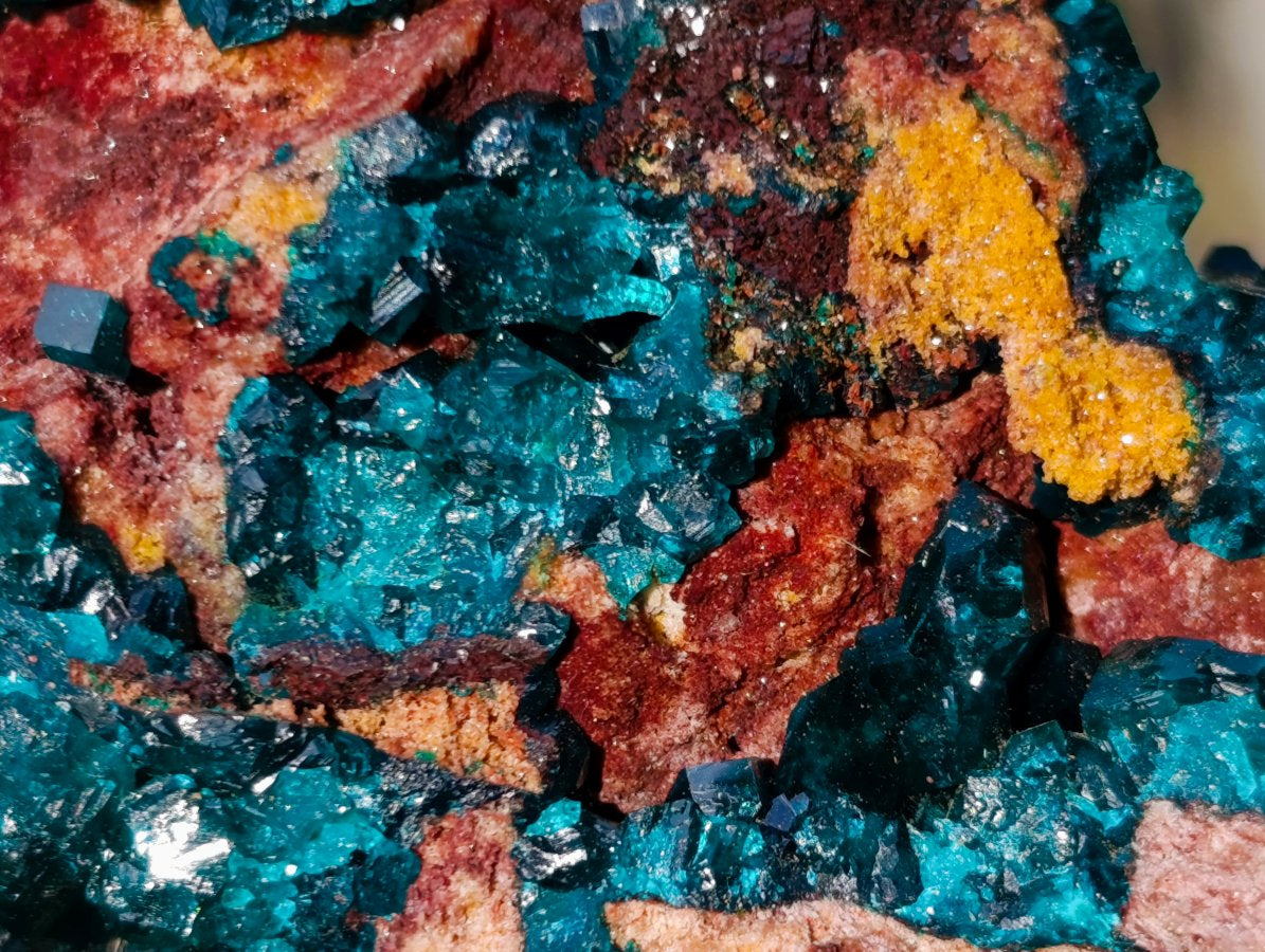 Natural Dioptase on Dolomite Specimens x 4 From Likasi, Congo - Toprock Gemstones and Minerals 