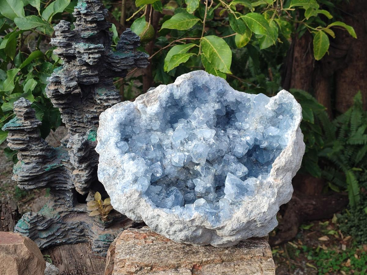Natural XL Blue Celestite Geode Specimen x 1 From Sakoany, Madagascar - Toprock Gemstones and Minerals 