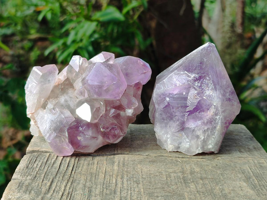Natural Jacaranda Amethyst Crystals and a Cluster x 6 From Mumbwa, Zambia - Toprock Gemstones and Minerals 