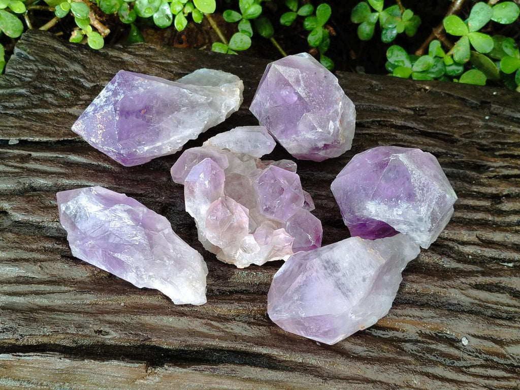 Natural Jacaranda Amethyst Crystals and a Cluster x 6 From Mumbwa, Zambia - Toprock Gemstones and Minerals 