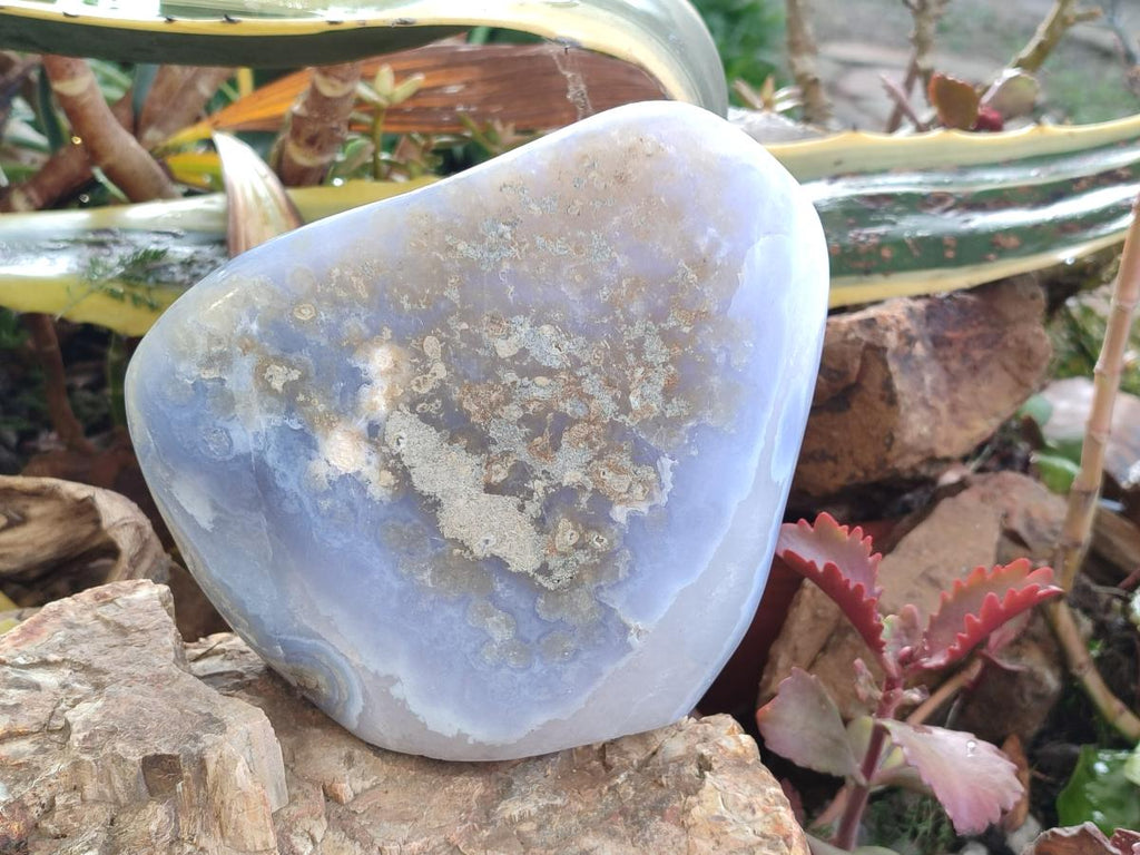 Polished Large Blue Lace Agate Standing Display Piece x 1 From Nsanje, Malawi - Toprock Gemstones and Minerals 