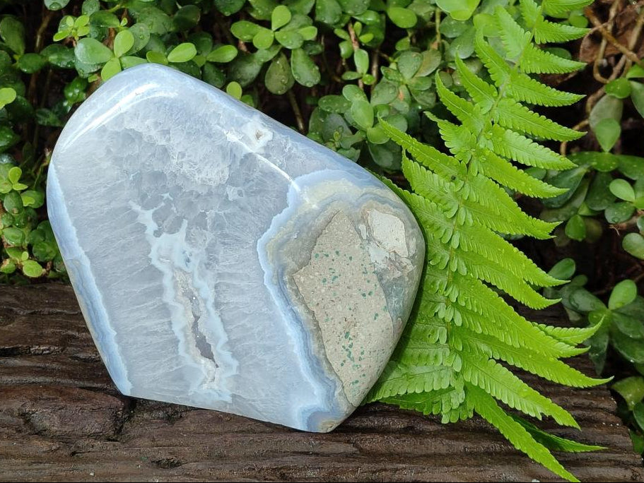 Polished Large Blue Lace Agate Standing Display Piece x 1 From Nsanje, Malawi - Toprock Gemstones and Minerals 