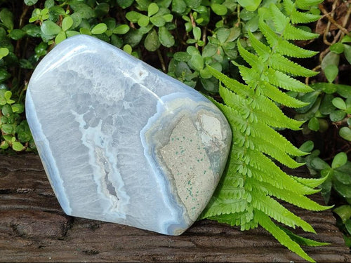 Polished Large Blue Lace Agate Standing Display Piece x 1 From Nsanje, Malawi - Toprock Gemstones and Minerals 
