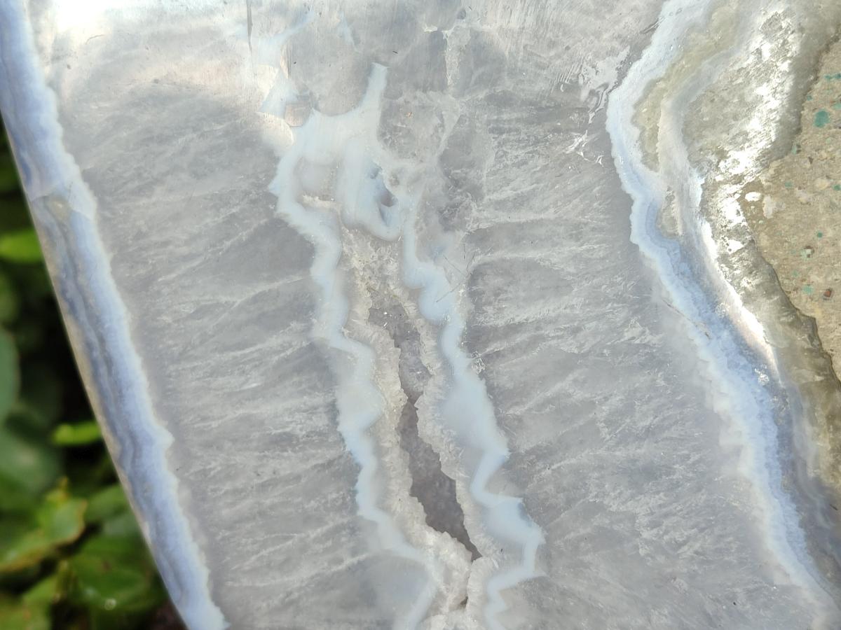 Polished Large Blue Lace Agate Standing Display Piece x 1 From Nsanje, Malawi - Toprock Gemstones and Minerals 