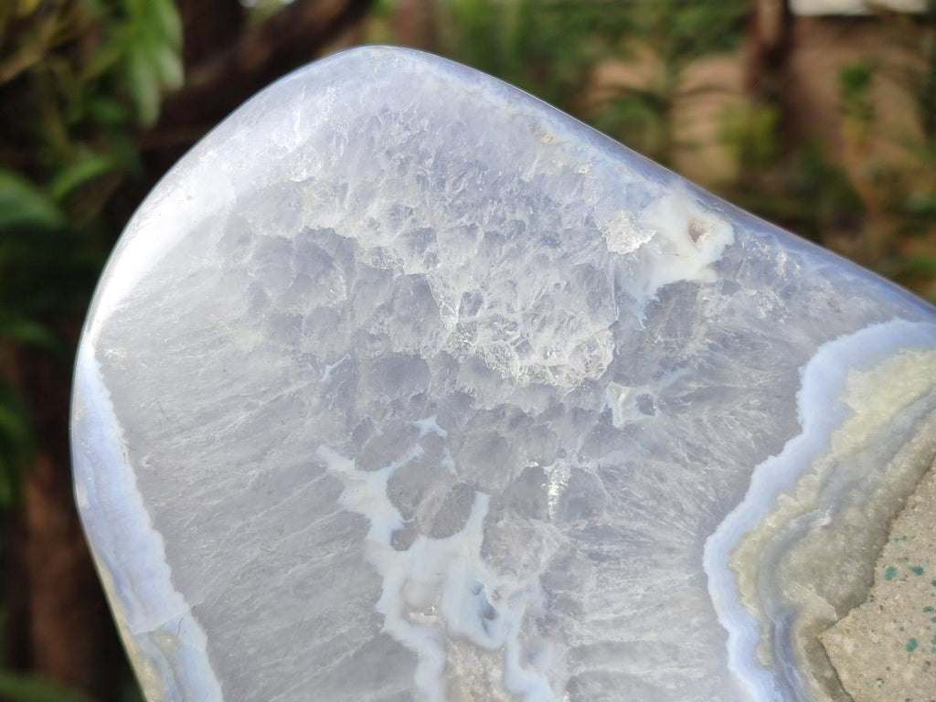 Polished Large Blue Lace Agate Standing Display Piece x 1 From Nsanje, Malawi - Toprock Gemstones and Minerals 