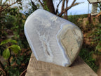 Polished Large Blue Lace Agate Standing Display Piece x 1 From Nsanje, Malawi - Toprock Gemstones and Minerals 