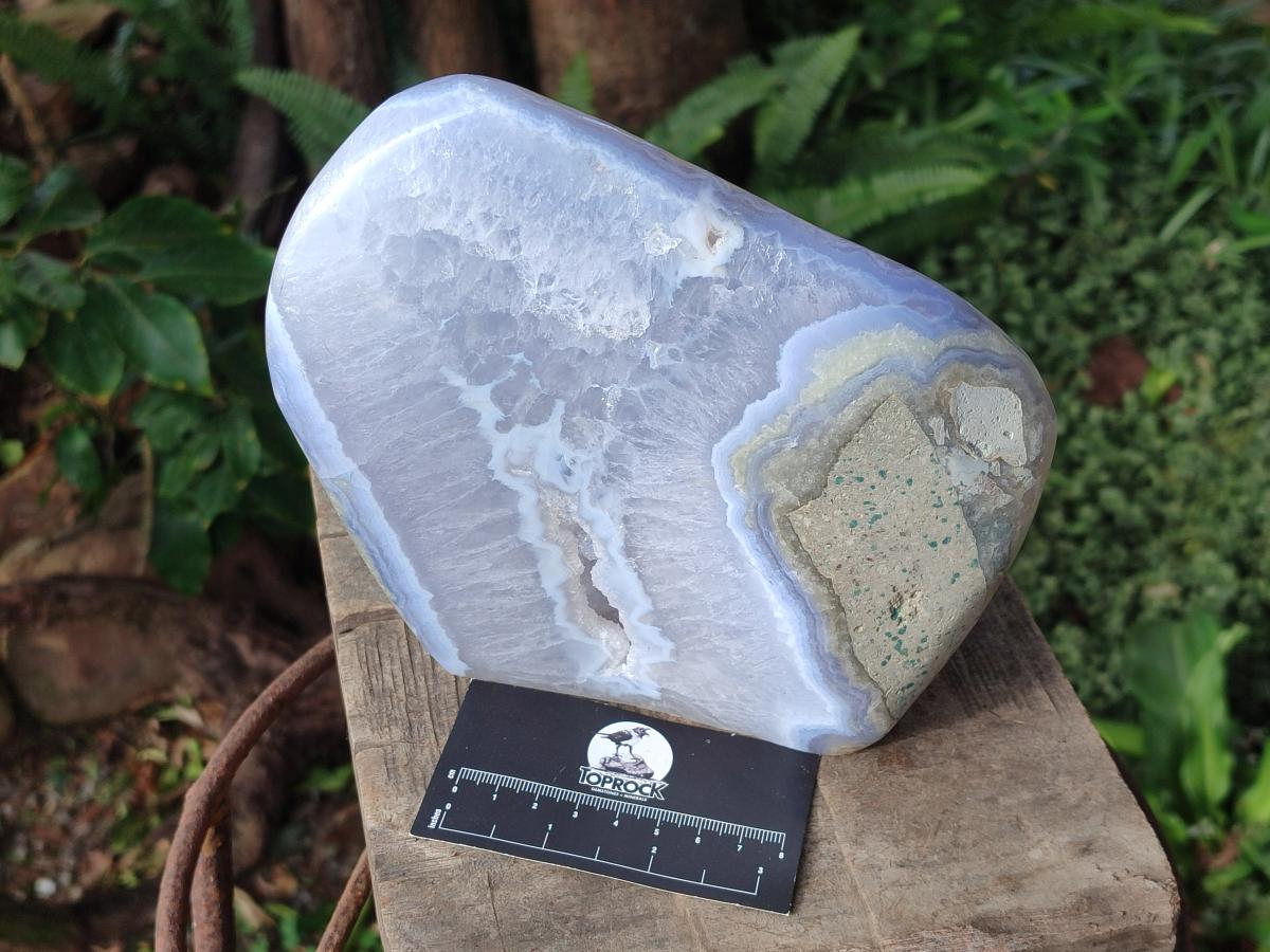 Polished Large Blue Lace Agate Standing Display Piece x 1 From Nsanje, Malawi - Toprock Gemstones and Minerals 