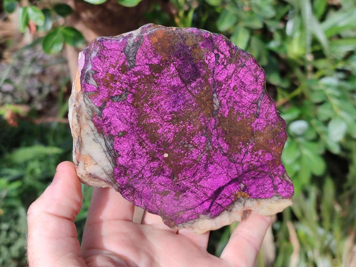Polished One Side Metallic Purpurite Specimens x 3 From Erongo Namibia - Toprock Gemstones and Minerals 
