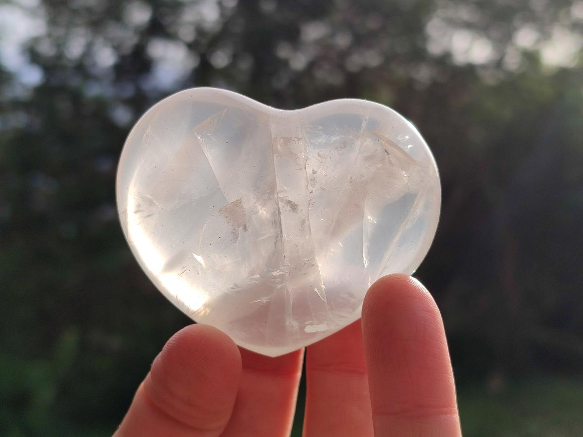 Polished Girasol Pearl Quartz Hearts x 12 From Ambatondrazaka, Madagascar - Toprock Gemstones and Minerals 