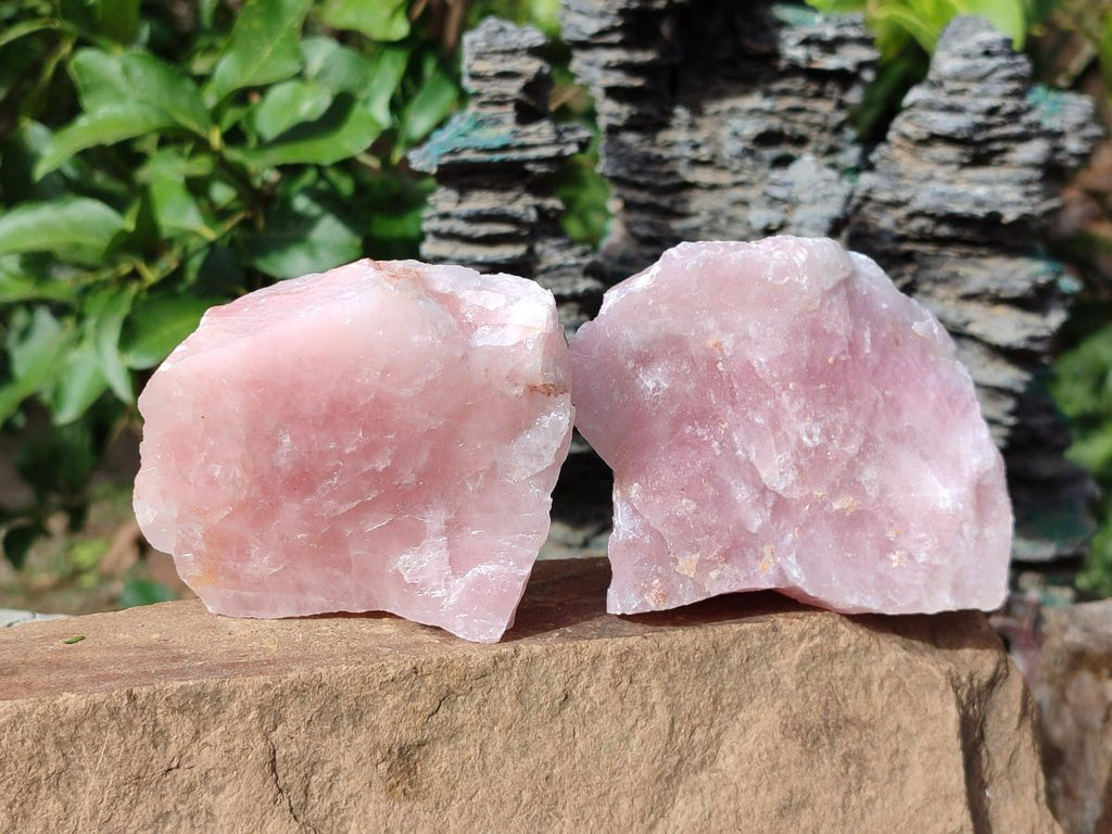 Natural Cobbed Rose Quartz Specimens x 12 From Northern Cape, South Africa - Toprock Gemstones and Minerals 