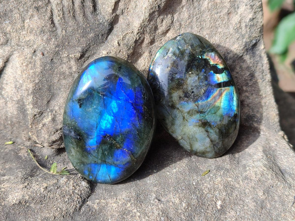 Polished Labradorite Palm Stones x 24 From Madagascar - Toprock Gemstones and Minerals 