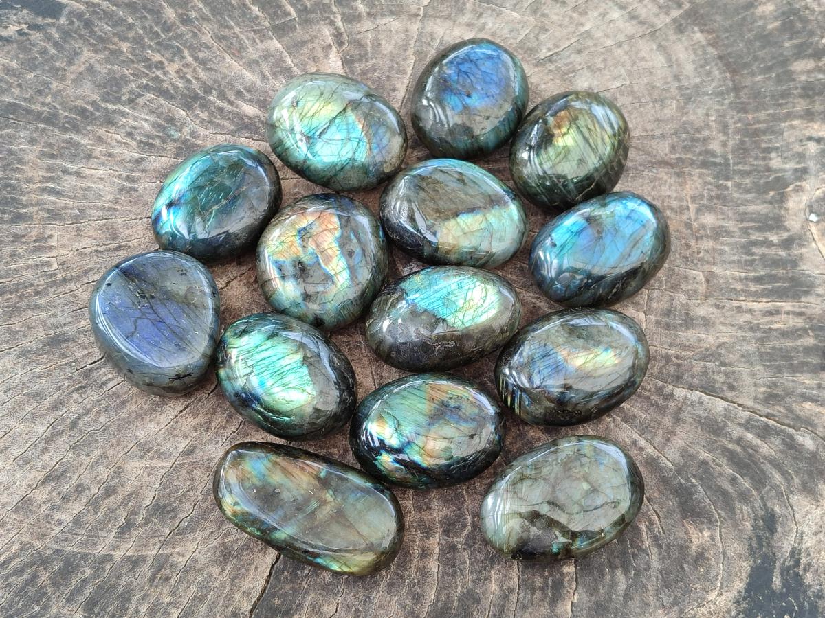 Polished Labradorite Palm Stones x 24 From Madagascar - Toprock Gemstones and Minerals 