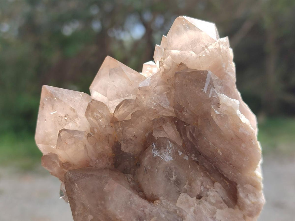 Natural Cascading White Phantom Smokey Luena Quartz Clusters x 4 From Luena, Congo - Toprock Gemstones and Minerals 