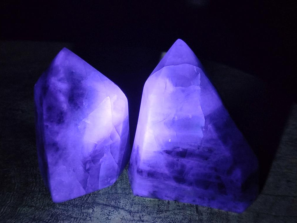 Polished Watermelon Fluorite Crystal Points x 3 From Uis, Namibia - Toprock Gemstones and Minerals 