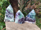 Polished Watermelon Fluorite Crystal Points x 3 From Uis, Namibia - Toprock Gemstones and Minerals 