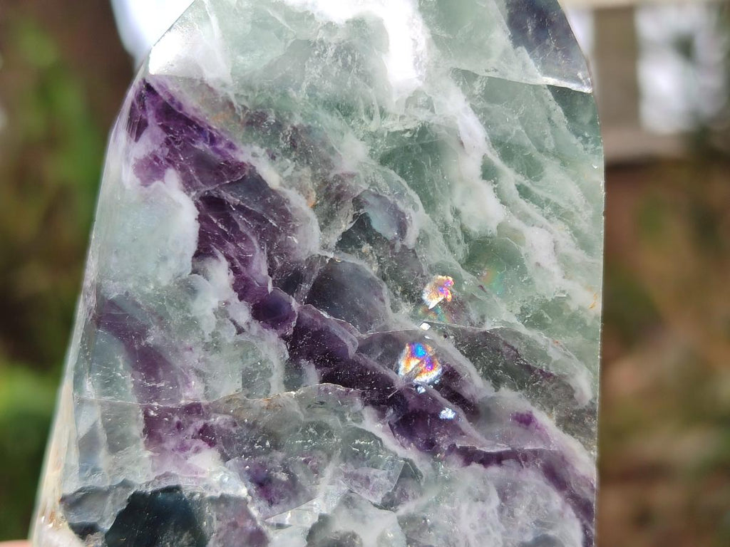 Polished Watermelon Fluorite Crystal Points x 3 From Uis, Namibia - Toprock Gemstones and Minerals 