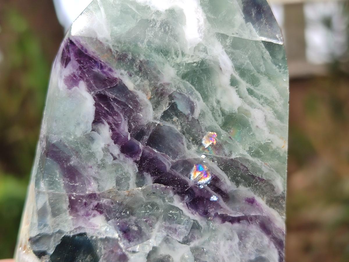 Polished Watermelon Fluorite Crystal Points x 3 From Uis, Namibia - Toprock Gemstones and Minerals 